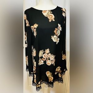 Forever 21 Dress Black Floral Size Medium